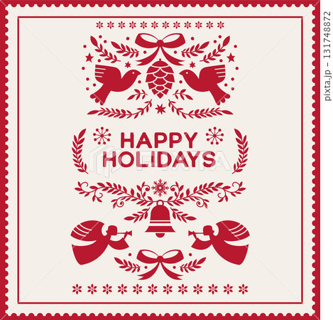 Folk Angels Holiday Greeting Card 131748872