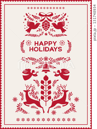 Happy Holidays Folk Angels Composition Happy Holidays Folk Angels Composition 131748934