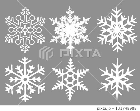 素材 シンプルな雪の結晶セット 素材 シンプルな雪の結晶セット 131748988