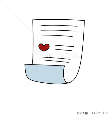 A piece of paper with a heart drawn on it A piece of paper with a heart drawn on it 131749109