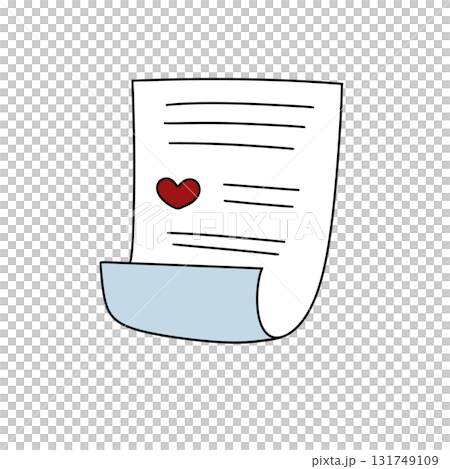 A piece of paper with a heart drawn on it A piece of paper with a heart drawn on it 131749109