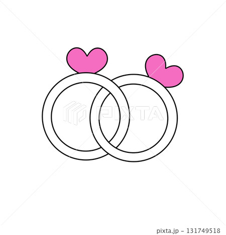 Two wedding rings with hearts on them Two wedding rings with hearts on them 131749518