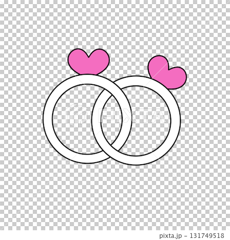 Two wedding rings with hearts on them Two wedding rings with hearts on them 131749518