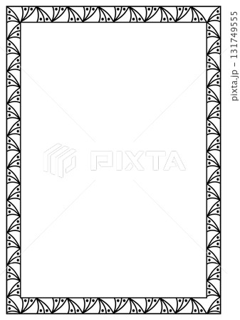 A4 Paper Frame Designed with Black Lines  131749555