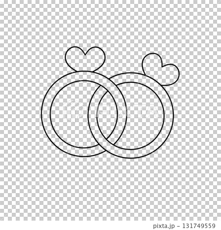 Two wedding rings with hearts on them Two wedding rings with hearts on them 131749559