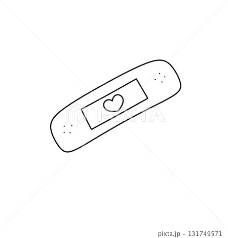 A bandage with a heart on it 131749571