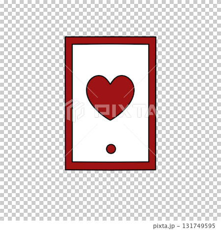 A red heart is drawn on a white background 131749595