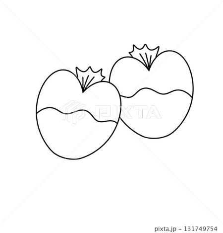 Two apples are drawn in black and white Two apples are drawn in black and white 131749754