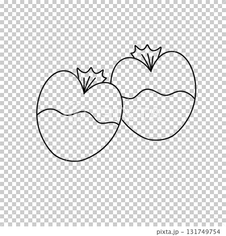 Two apples are drawn in black and white Two apples are drawn in black and white 131749754