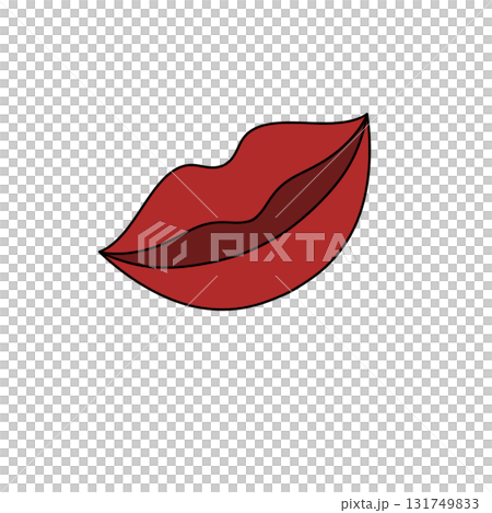 A red lip with a white background 131749833