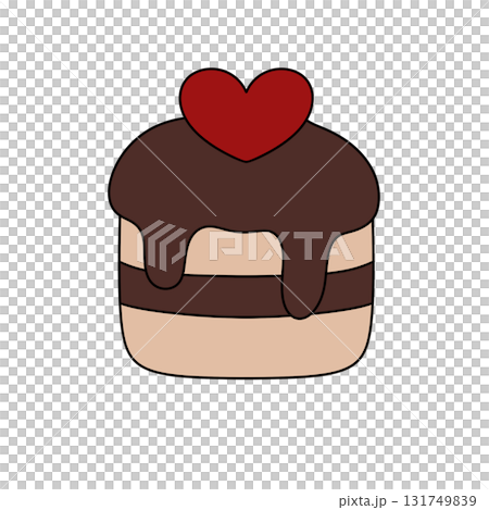 A chocolate cake with a heart on top 131749839