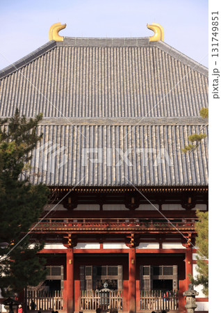 東大寺の中門と大仏殿の屋根 東大寺の中門と大仏殿の屋根 131749851