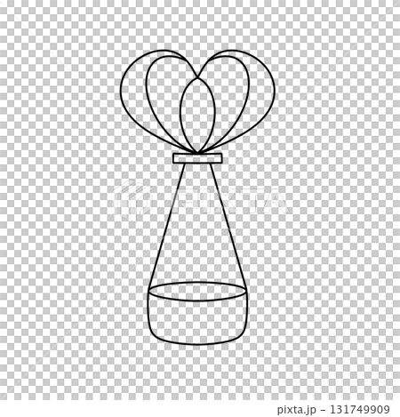 A white and black drawing of a bottle with a heart on top A white and black drawing of a bottle with a heart on top 131749909