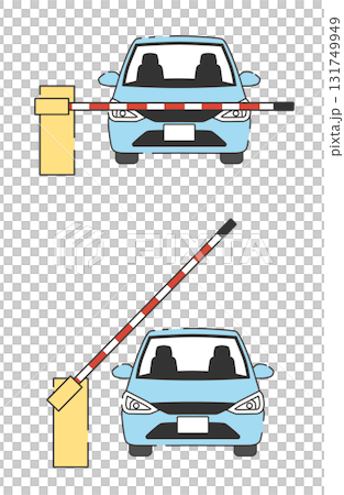 車輛進入停車場(大門關閉和打開) 車輛進入停車場(大門關閉和打開) 131749949