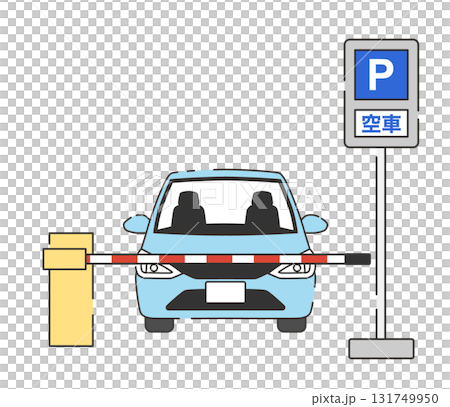 A car entering an empty coin parking lot 131749950