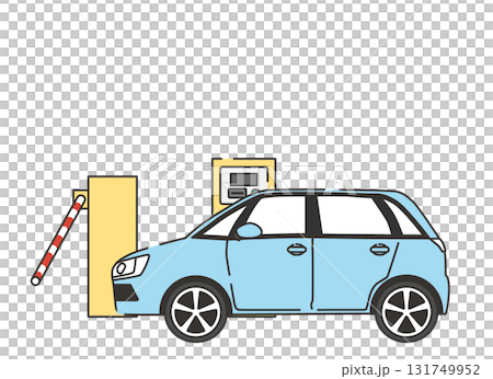 駐車場に入場しようとする車（横から） 131749952