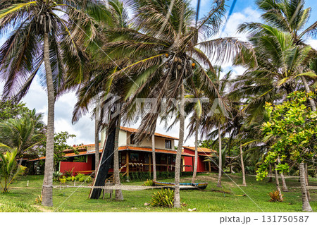 Typical Jungle lodge located at Ilha das Canarias, Brazil. Delta do Parnaiba and Delta das Americas. 131750587