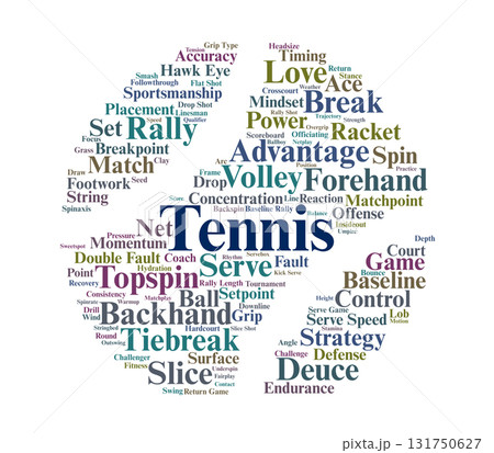 Tennis Word Cloud. Core Terms Defining Techniques, Scoring, and Strategy in the Sport Tennis Word Cloud. Core Terms Defining Techniques, Scoring, and Strategy in the Sport 131750627