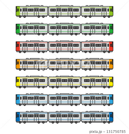 電車のイラストのセット 電車のイラストのセット 131750785