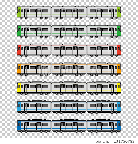 電車のイラストのセット 電車のイラストのセット 131750785