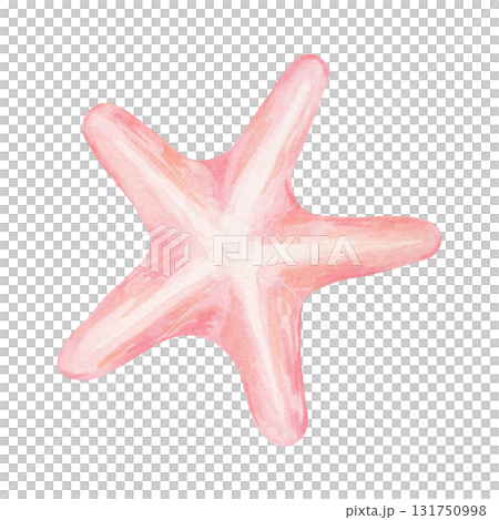 Pink sea star watercolor clipart, hand drawn marine element. Great for beach invitations, fabric prints, wrapping paper, stationery, digital paper, kids decor, and decorative summer products 131750998