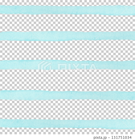 Hand drawn watercolor clipart with aqua horizontal stripes for nautical backgrounds. Ideal for fabric, gift wrap, digital paper, children products, beach invitations, and decorative print projects 131751034
