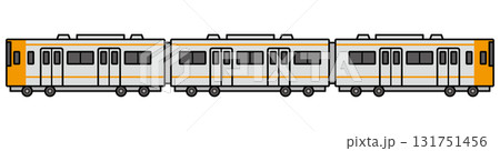 電車のイラスト　オレンジ 131751456