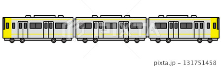 電車のイラスト　黄色 131751458
