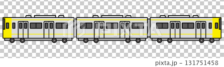電車のイラスト　黄色 131751458