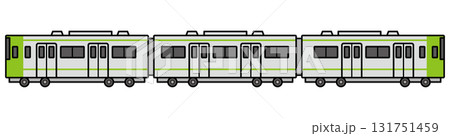 電車のイラスト　黄緑 131751459
