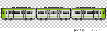 電車のイラスト　黄緑 131751459