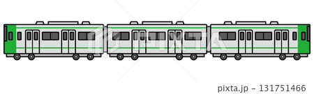 電車のイラスト　緑 131751466