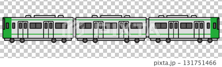 電車のイラスト　緑 131751466