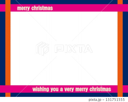 メリークリスマス　merry christmas　フレーム　ホワイトスペース　ドット 131751555
