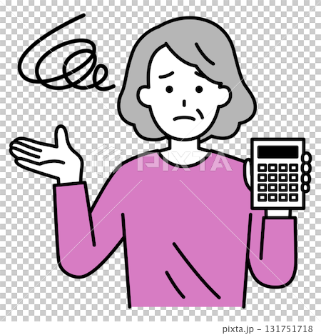 An elderly woman in trouble because she is over budget An elderly woman in trouble because she is over budget 131751718