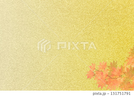キラキラ輝く繊細な淡金色の模様に紅葉柄をあしらった背景画像15a 131751791