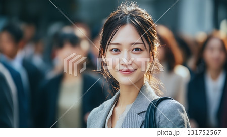 若いビジネスウーマンの出勤イメージ 若いビジネスウーマンの出勤イメージ 131752567