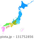 日本列島　分割できる地図 131752856