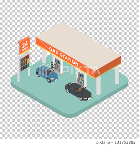 等軸圖： 加油站 131752882