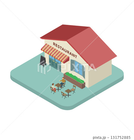 アイソメトリックイラスト：レストラン 131752885