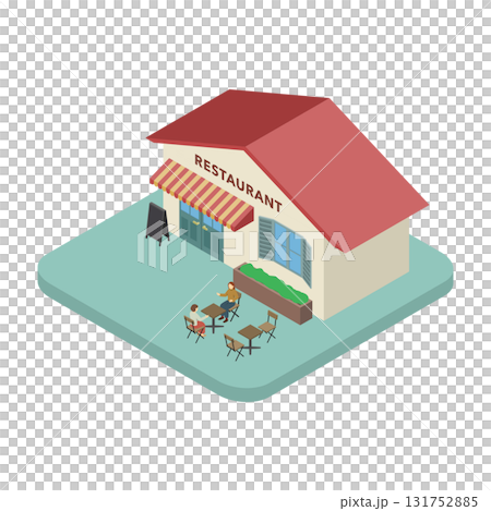 アイソメトリックイラスト：レストラン 131752885