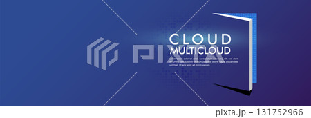 Futuristic Cloud Multicloud Platform for Digital Technology Background 131752966