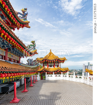 Thean Hou Temple, Kuala Lumpur, Malaysia: Traditional Chinese architecture with red lanterns and dragon roof Thean Hou Temple, Kuala Lumpur, Malaysia: Traditional Chinese architecture with red lanterns and dragon roof 131753013