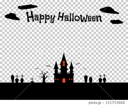 ハロウィンの怪しい館の背景素材　3 131753608