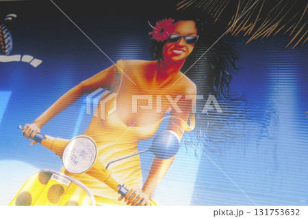 少し古い南半球の風景 カフェの壁画 131753632