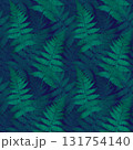 Beautiful green fern leaf, seamless floral botanical pattern with tropical plants. Digital watercolor hand drawn 131754140