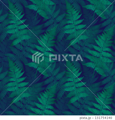 Beautiful green fern leaf, seamless floral botanical pattern with tropical plants. Digital watercolor hand drawn Beautiful green fern leaf, seamless floral botanical pattern with tropical plants. Digital watercolor hand drawn 131754140