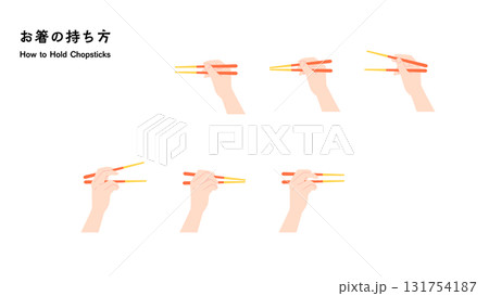 お箸の持ち方・動作 お箸の持ち方・動作 131754187