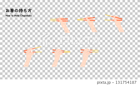 お箸の持ち方・動作 お箸の持ち方・動作 131754187