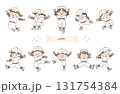 ジャンプする野球少女 131754384